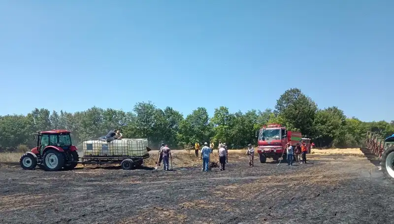 Buğday Tarlasında Çıkan Yangın, 10 Dönümlük Alanı Kül Etti!