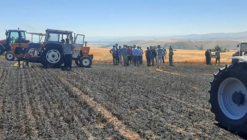 Yozgat’ta 100 Dönüm Ekili Alanın Alevlerle Küllere Karışması